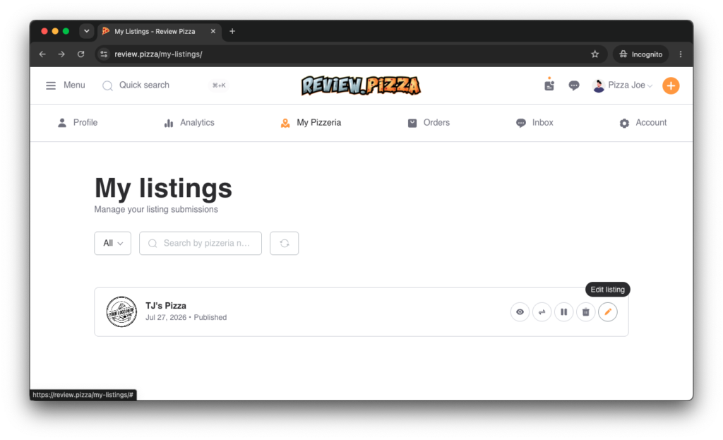 How to Claim & Update Your Pizzeria Step 13