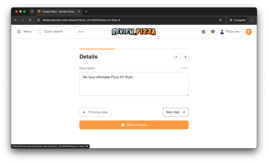How to Claim & Update Your Pizzeria Step 17